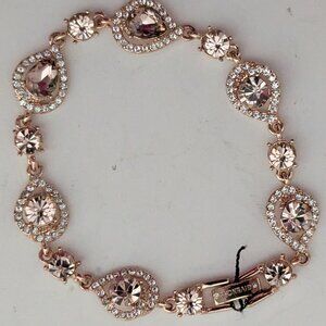Givenchy Runway Rose Gold Tone w/ Morganite-like (peach) Stones Bracelet